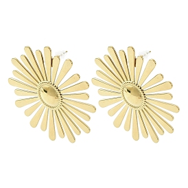 304 boucle d'oreille fleur en acier inoxydable pour femme