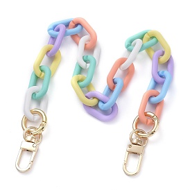 Poignées de sac de chaînes en acrylique, avec anneaux de porte à ressort en acier inoxydable doré 304 et fermoirs pivotants en alliage de zinc, pour accessoires de remplacement de sangles de sac