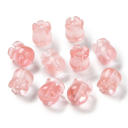 Cuarzo de la cereza perlas de vidrio, lirio de los valles