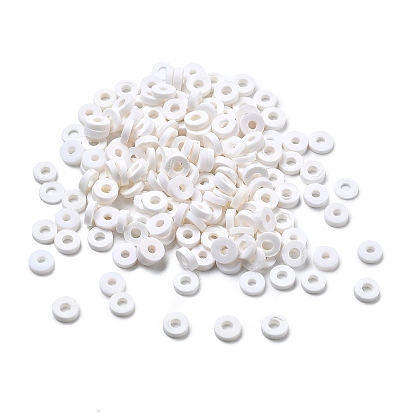 (Liquidation de vente défectueuse: jaunissement), Perles en fimo faits à la main, perles heishi, pour les fournitures de bricolage bijoux artisanat, disque / plat rond