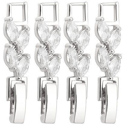 10шт. стойка для часов с покрытием из латуни, прозрачный кубический цирконий, застежки для часового ремешка, без кадмия и без свинца, долговечный, лист