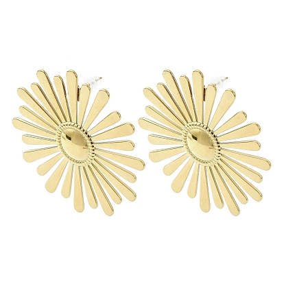304 boucle d'oreille fleur en acier inoxydable pour femme
