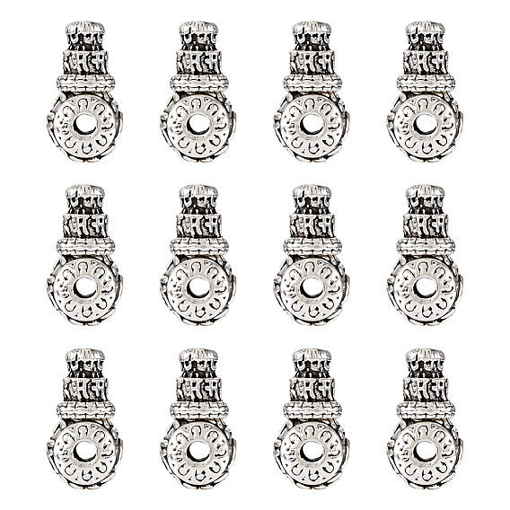 Тибетский сплава типа 3 отверстие гуру шарики, T-просверленные бусы, тыква с ом мани падме хум