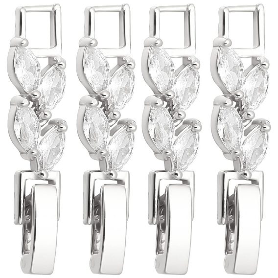 10шт. стойка для часов с покрытием из латуни, прозрачный кубический цирконий, застежки для часового ремешка, без кадмия и без свинца, долговечный, лист