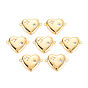 Rack Plating Brass Micro Pave Clear Cubic Zirconia Connector Charms, Nickel Free, Heart