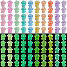 100 шт. 10 цвета грибов светящиеся украшения из смолы, светится в темноте, украшения для рабочего стола в автомобиле или домашнем офисе