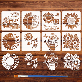 8 pcs 8 styles animal de compagnie évider dessin pochoirs de peinture, pour scrapbooking bricolage, album photo, motif de fleur