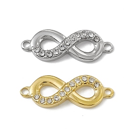 201 Stainless Steel Connector Charms, Infinity Links, with Crystal Rhinestone