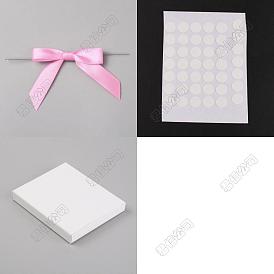 30 pcs cinta de embalaje de poliéster lazo, con pegatinas de plástico, para decoración de papel de regalo de bricolaje, decoración de fiesta de dulces de boda