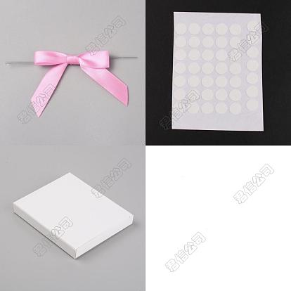 30 pcs cinta de embalaje de poliéster lazo, con pegatinas de plástico, para decoración de papel de regalo de bricolaje, decoración de fiesta de dulces de boda