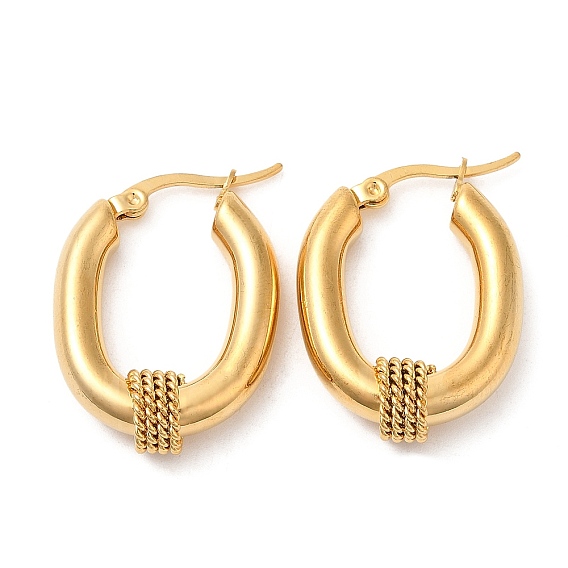 Pendientes de aro de acero inoxidable, oval