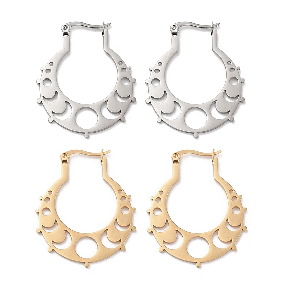 Серьги из 304 нержавеющей стали, луна