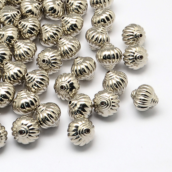 Lanterne ccb perles en plastique, 13~14x13~14mm, trou: 2 mm, environ 500 pcs / 500 g