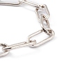 Brass Paperclip Chain Bracelets, with Lobster Claw Clasps, Long-Lasting Plated, Word Good Luck