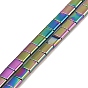 Electroplated Non-magnetic Synthetic Hematite Beads Strands, Square, 2-Hole