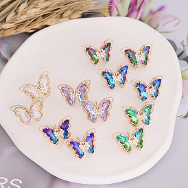 925 Silver Gradient Butterfly Earrings, Fashionable and Unique Copper Inlaid Ear Jewelry