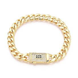 Браслеты-цепочки с кубическими звеньями из латуни с микропаве из прозрачных кубических цирконий