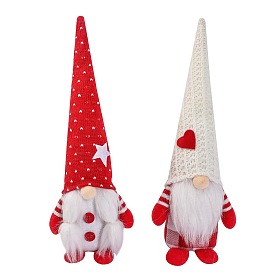 Valentine's Day Cloth Heart Gnome Dolls Figurines Display Decorations, for Home Shop Showcase Desktop Decoration