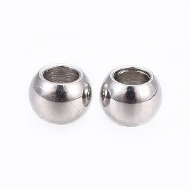 202 Stainless Steel Beads, Round