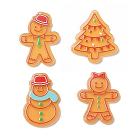 Printed Acrylic Pendants, for Christmas, Gingerbread Man/Snowman/Chritmas Tree Charm