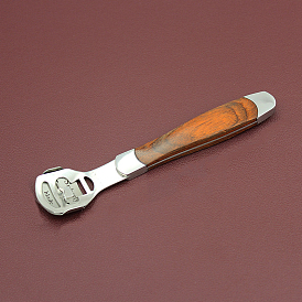 Couteau à parer le cuir en acier inoxydable, avec manche en bois, pour la coupe de cuir bricolage, outil de maroquinerie