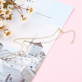 Латунь кабель цепи ожерелье задатки, с карабин-лобстерами 