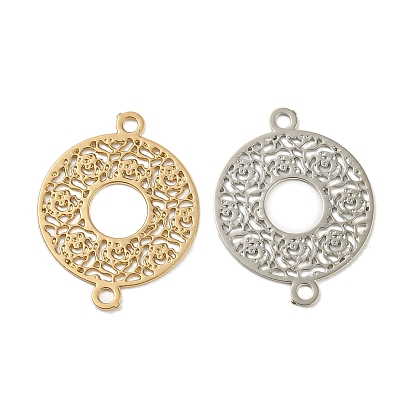 Покрытие стойки латунные полые соединители, долговечный, без кадмия, без никеля и без свинца, гравированные металлические украшения в виде пончиков