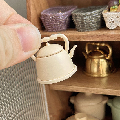 Миниатюрные чайники из сплава, аксессуары для кухни кукольного домика