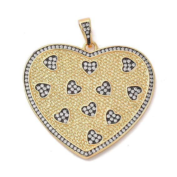 Латунные микропаве прозрачные подвески с фианитом, сердце прелести, стойки покрытие, прочное покрытие, без кадмия и без свинца