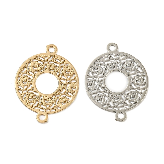 Покрытие стойки латунные полые соединители, долговечный, без кадмия, без никеля и без свинца, гравированные металлические украшения в виде пончиков