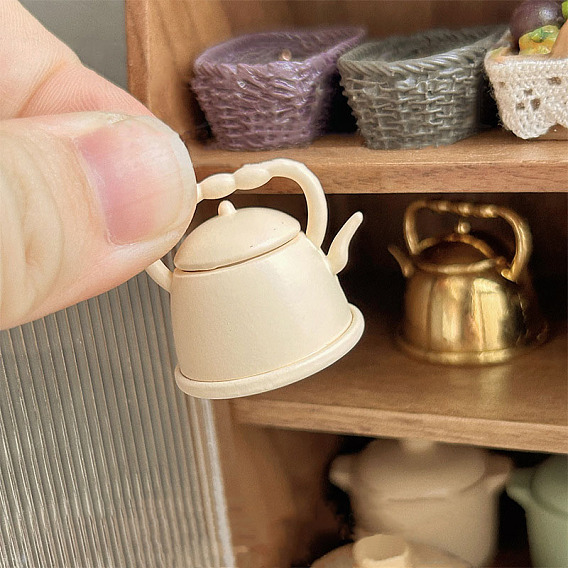 Миниатюрные чайники из сплава, аксессуары для кухни кукольного домика