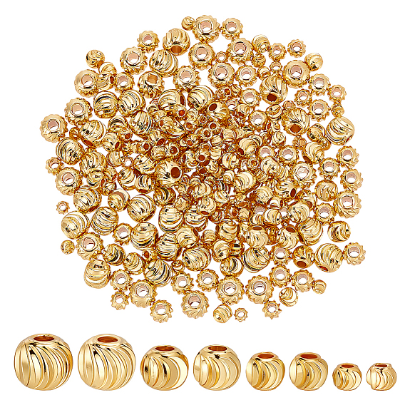 Spacer бисер латунные, долговечный, гофрированный круглый