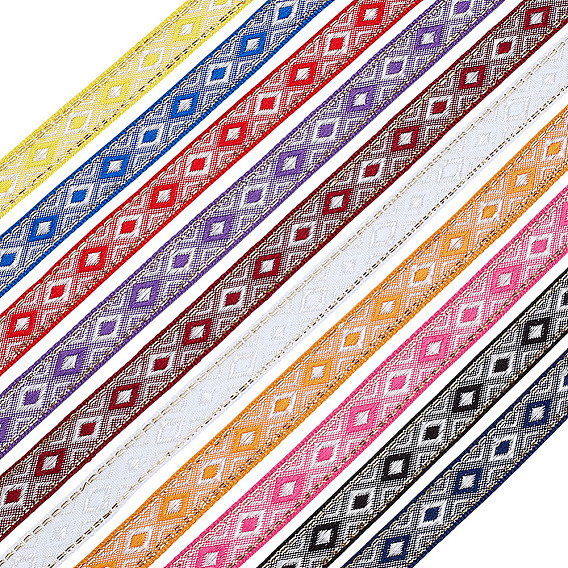 40 ярды 10 цвета полиэфирные ленты, ромб шаблон