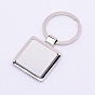 Aluminum Blank Key Chain, Heat Transfer Keychain, with Iron  Split Key Rings, Square