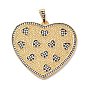 Латунные микропаве прозрачные подвески с фианитом, сердце прелести, стойки покрытие, прочное покрытие, без кадмия и без свинца