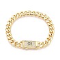 Браслеты-цепочки с кубическими звеньями из латуни с микропаве из прозрачных кубических цирконий