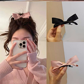 Adorable 3D Bow Hair Clip for Girls in Pink with Ear Accent - Top Clamp Accessory