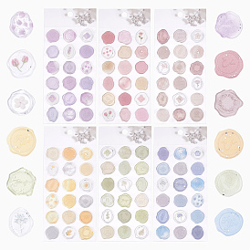 6 наборы 6 стили ПВХ самоклеящиеся наклейки, наклейки с имитацией сургучной печати, для запечатывания конвертов, смешанные узоры