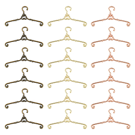 18Pcs 3 Colors Alloy Cloth Hanger, Doll Supplies