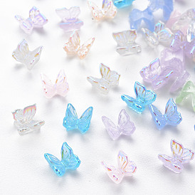 Transparent Resin Cabochons, AB Color Plated, Butterfly