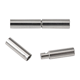 304 Stainless Steel Bayonet Clasps, Ion Plating (IP), Column, 21x3mm, Hole: 2.5mm