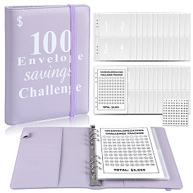 Imitation Leather 100 Envelope Challenge Savings Notebook