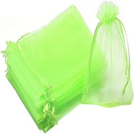 Organza Packing Drawstring Bags, for Christmas Party, Rectangle