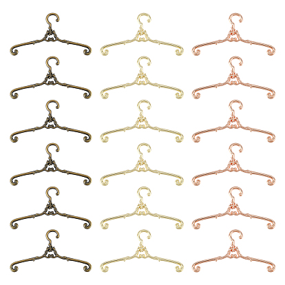 18Pcs 3 Colors Alloy Cloth Hanger, Doll Supplies