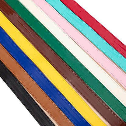 PU Imitation Leather Bag Handles, with Metal Clasps
