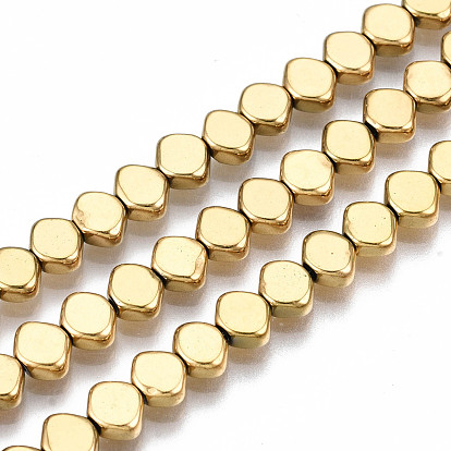 Electroplate Non-magnetic Synthetic Hematite Beads Strands, Rhombus