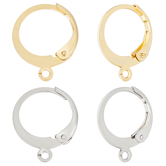 80шт 2 цвета 304 фурнитура для серег из нержавеющей стали, с петлями