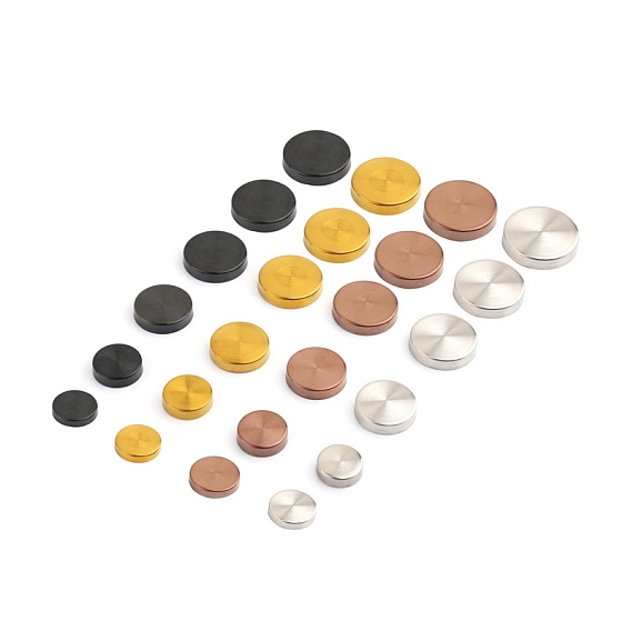 304 Stainless Steel Hinged Screw Cover Sets, with Screws, for Furnitures, Flat Roiund