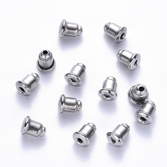 304 Stainless Steel Bullet Ear Nuts, Earring Backs