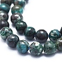 Brins de perles d'azurite chrysocolle naturelle, ronde